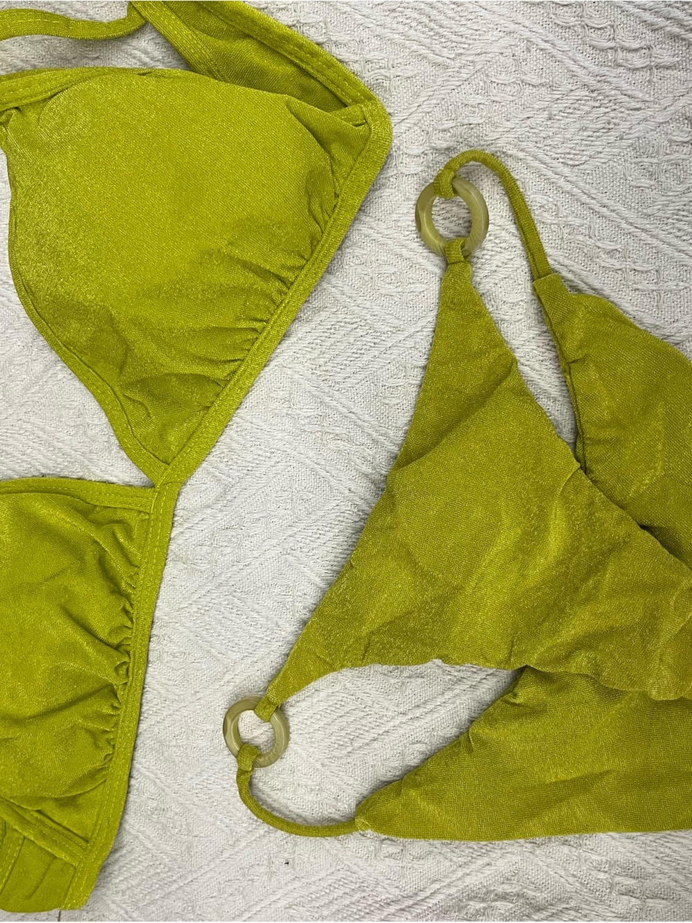 Brazilian Women's Triangle Bikini Top in Olive Green